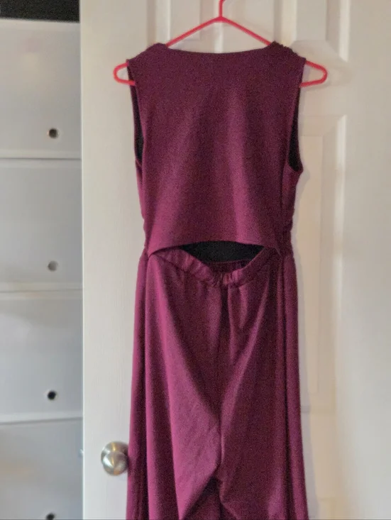 HALARA Sleeveless V-Neck Wide-Leg Ruched Pocket Jumpsuit Zinfandel Burgundy Easy - Picture 6 of 16